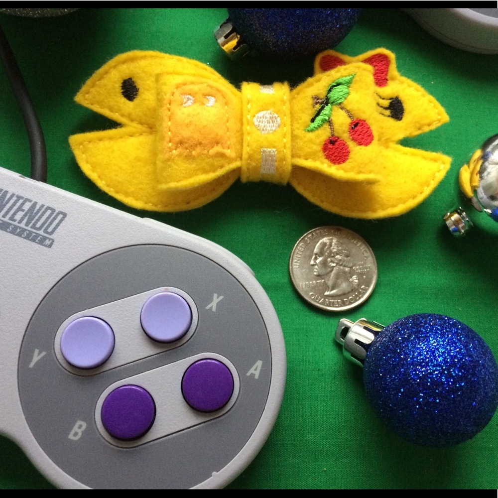 PAC Man & Mrs. PAC Man Gamer Hair Bow